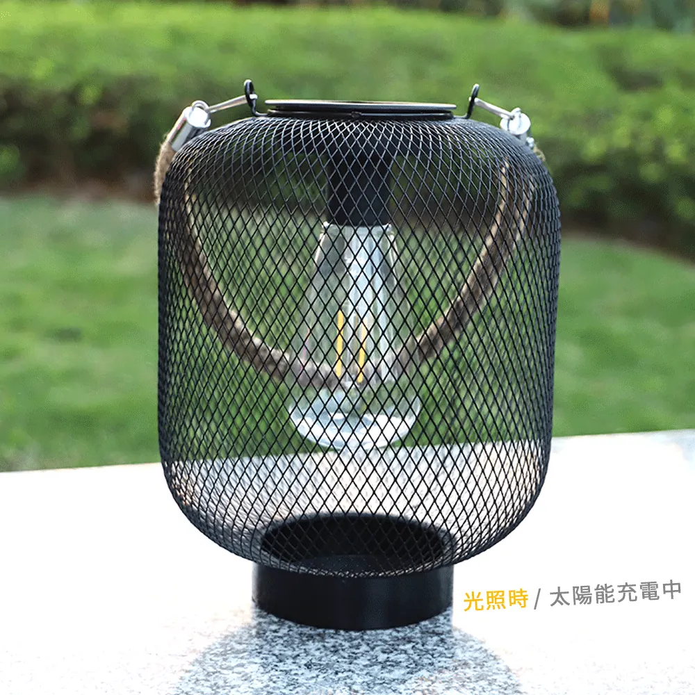 【拉烏好物】燈搖人閒散~Romula樸古日風  黃麻提繩編織鐵藝燈籠 太陽能/輕奢設計感